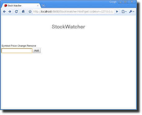 StockWatcher: Building the UI Elements
